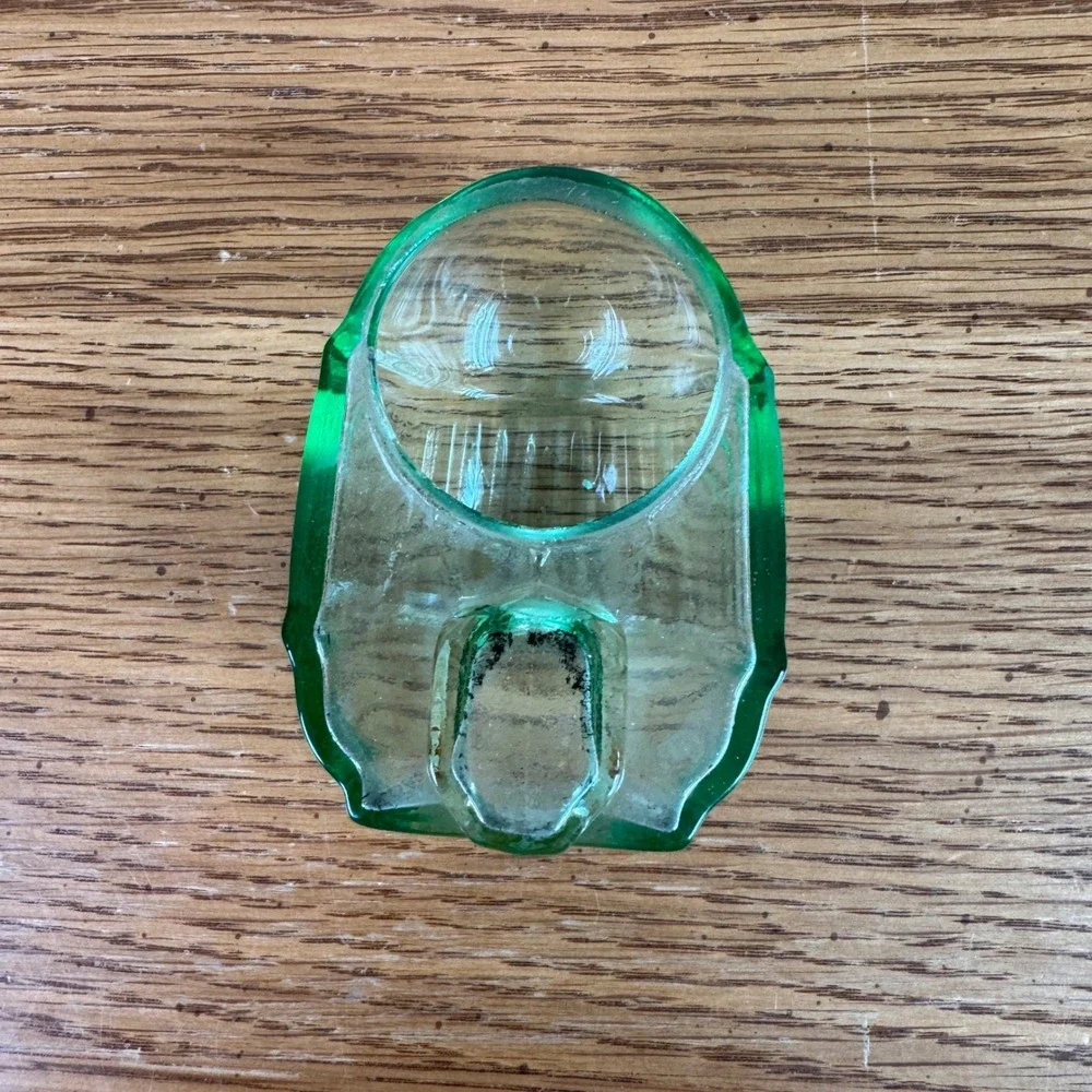 American Vintage Light Green Pressed Glass Cabinet Knob